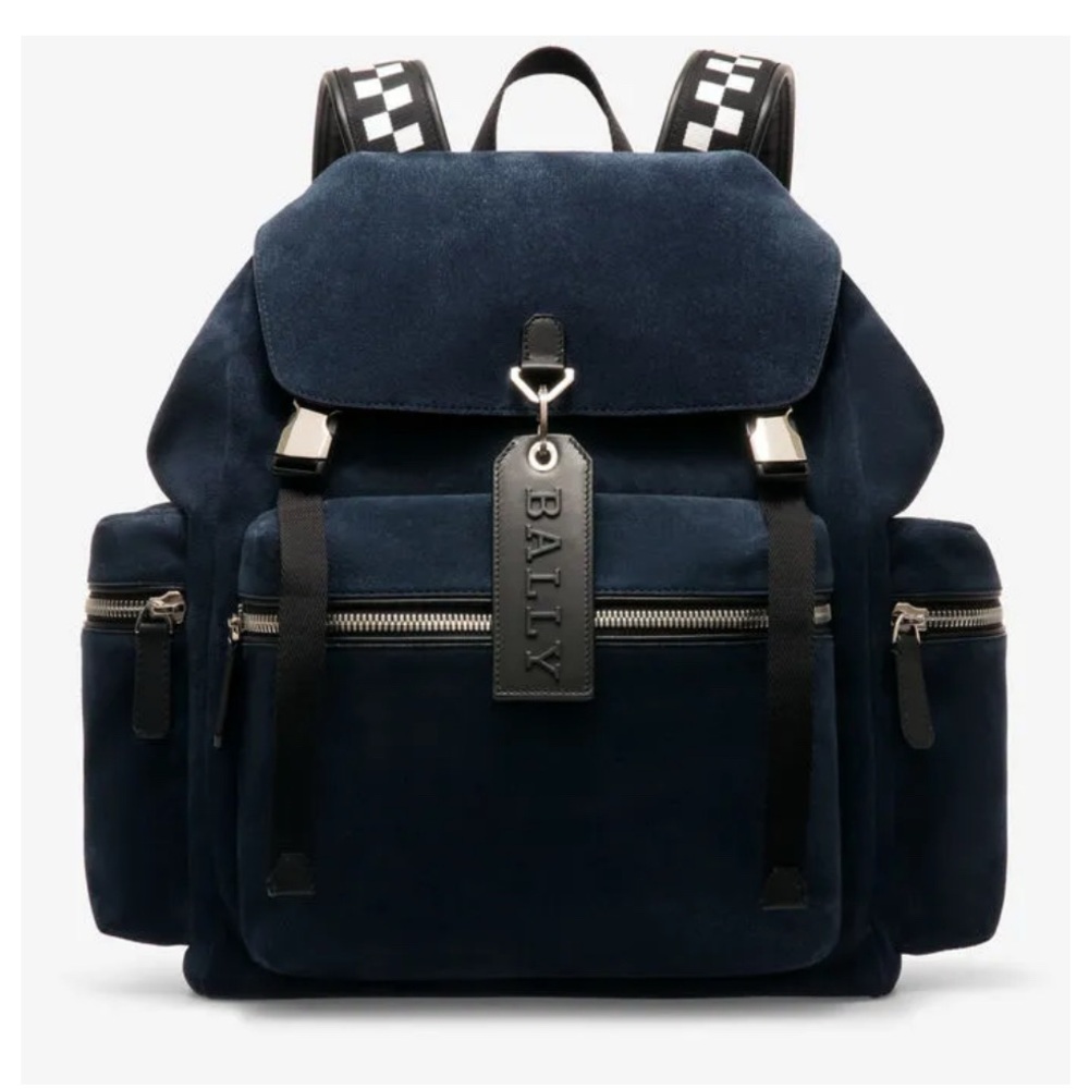 Bally dark Blue Backpack with Classic Design and Durable Suede